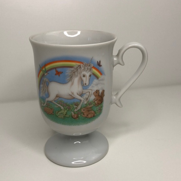 SOLD Vintage rainbow Unicorn Irish coffee mug